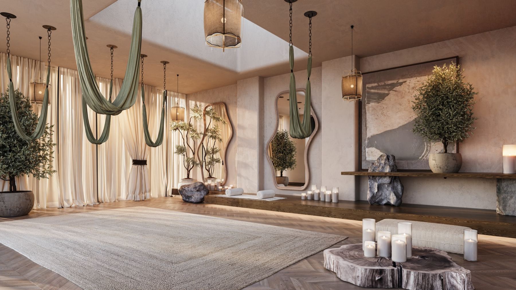 Sala wellness per yoga e meditazione